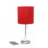 Simple Designs Table Lamp Set 2pk Charging Outlet