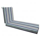 Honeycomb Outdoor Chaise Cushion BlueBeige Stripe