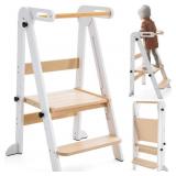 Gewitt Foldable Toddler Kitchen Stool White