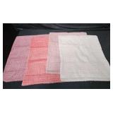 PinkWhite Waffle Weave Washcloths 4pk