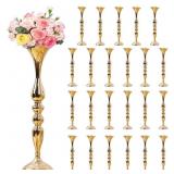 Hyuetrsa Gold Metal Flower Stands 24ct 20in