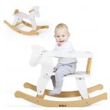 Belleur Wooden Rocking Horse Toddler wFence