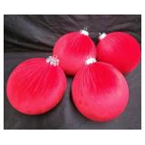 Red Velvet Christmas Ornaments 4ct