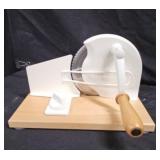 Wood  White Rotary Food Slicer