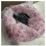 Faux Fur Pet Bed Pink  Black