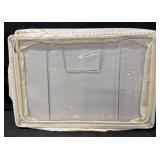 Beige Fabric Storage Box Organizer Clear Window