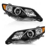 WEELMOTO 2012-14 Camry Headlights Black Pair