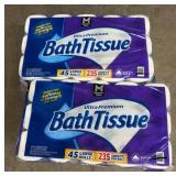 2- 45ct. Bags of Ultra Premium Bath Tissue Rolls