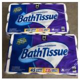 2- 45ct. Bags of Ultra Premium Bath Tissue Rolls