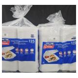 2- Hefty 3 compartment hinged containers 125