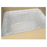 4- Large Clear Storage Totes w/ 3- Lids