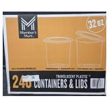 Translucent plastic 32oz cups and lids