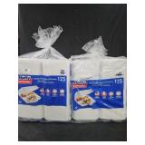 2- Hefty 3 compartment hinged containers 125