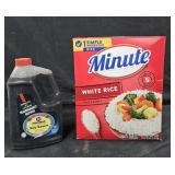 Kikkoman soy sauce 2Qt. Minute white rice 72oz