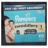 Pampers Swaddlers size 1 diapers 210 count