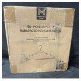 50- pk heavy duty rubberized hangers. black