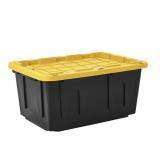 27 Gallon Heavy-Duty Black and Yellow Storage