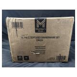 16 piece textured dinnerware set green not