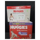 Huggies Skin Essentials size 5 diapers 112 count.