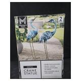 Metal Crane Statue 2 pack