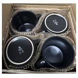 4Pc. Modern Stoneware Mug Set, Black