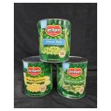 Del Monte whole kernel corn 106oz,  Sweet Peas