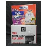 Hefty 13 gallon trash bags 130 count. Commercial
