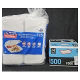 Hefty 3 compartment hinged containers 125 count.