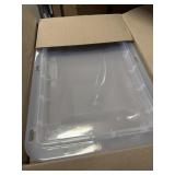 4- Medium Clear Plastic Totes w/ Lids