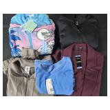 Women's size Large sweatshirt, blazer and shirt.