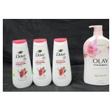 3- Dove rejuvenate lotion 11oz each. Olay body