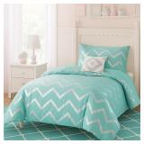 Codi Teen Girls Twin Teal Blue 3pc Comforter Set
