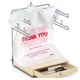 GIGIFTREE Plastic Grocery Bag Holder Wood Base