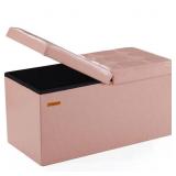HAUSFRAU 30 Foldable Beige Storage Ottoman