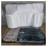 Group of items: Area Rug, neck pillow and 2 boxes