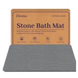 Jiloma Stone Bath Mat 24x16 Grey Fast Drying