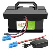 VATOSO 24V 12Ah Lithium Battery for Ride-On Toys