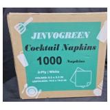 JINVOGREEN White 2-Ply Cocktail Napkins 1000ct
