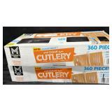 2- 360ct. Boxes of Clear Plastic Cutlery