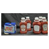 5- Heinz Ketchup 44oz each. 2- Miracle Whip 30oz