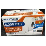 6- Rolls of Marathon Jumbo Toilet Paper Rolls
