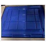 4- Medium Clear Plastic Storage Totes w/ Blue