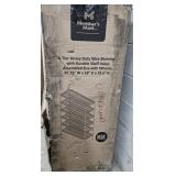 6-Tier Heavy Duty wire shelving w/ shelf inlays.