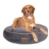 Large Grey Ridge Creek Cozy Round Pet Bed