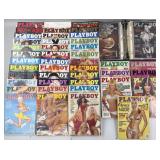 43 Playboy magazines & binder with covers and