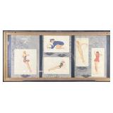 Framed 'The Petty Girl Review' vintage prints,