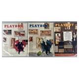 3 vintage collectible Playboy magazines: January