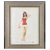 Framed vintage Varga Girl pin up from Esquire