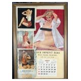 Vintage framed pin ups, 27'-38' high