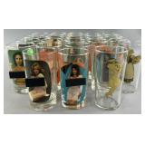 23 vintage adult novelty glasses, 5' high
